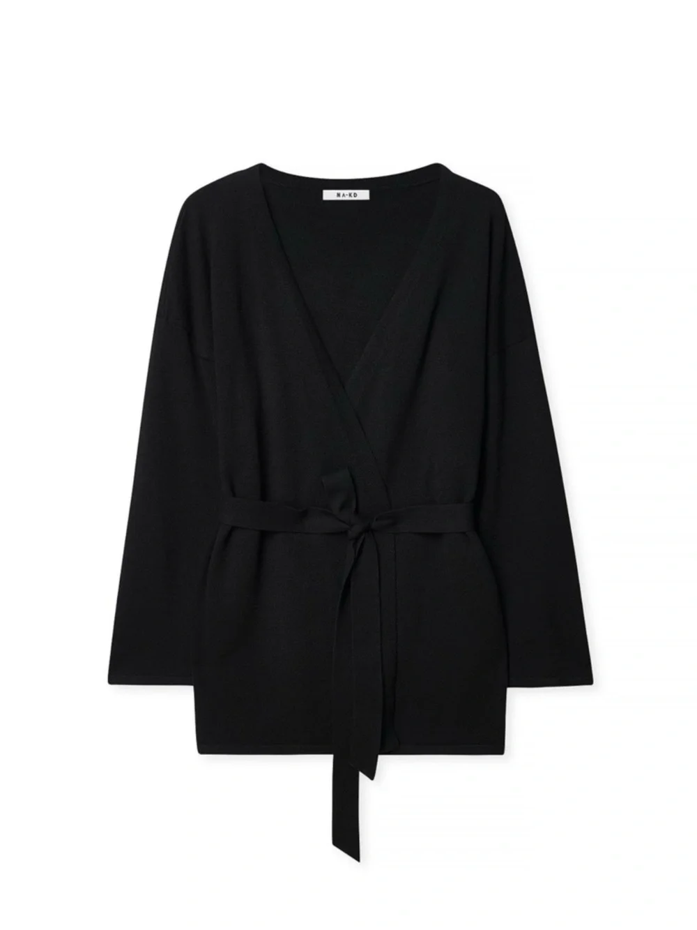 NA-KD Knitted Wrap Cardigan Black - Picture 3 of 5